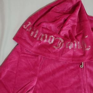 JUICY COUTURE VELVET HOODIE HOT PINK Y2K | L/G (12/14 KIDS)